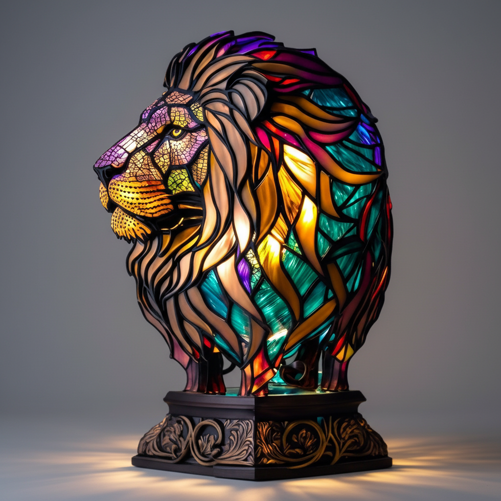 Handcrafted Animal Mosaic Lamp