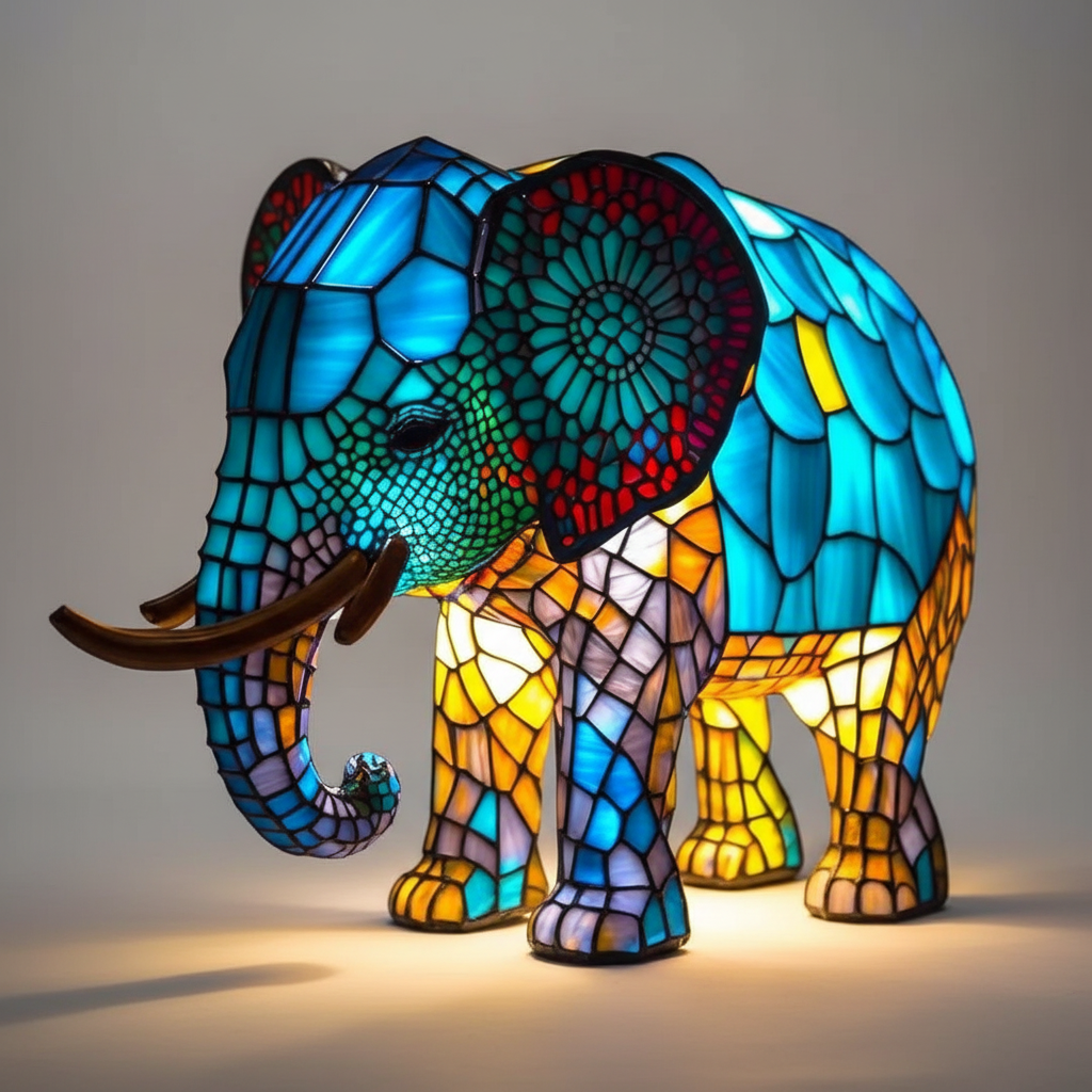 Handcrafted Animal Mosaic Lamp