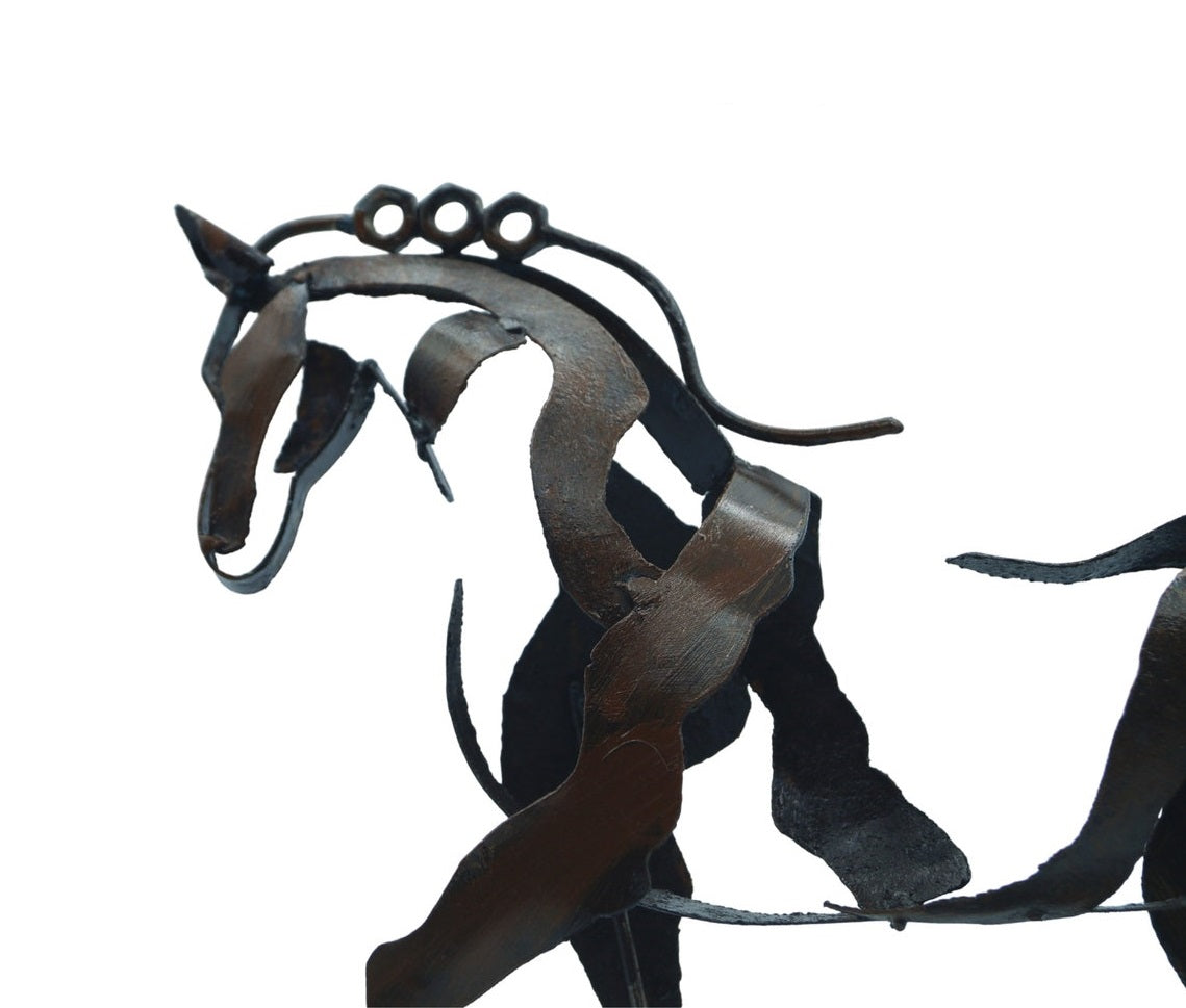 Handmade Metal Horse Sculpture