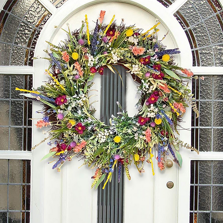 Handmade Texas Wildflower Wreath - Natural Decor