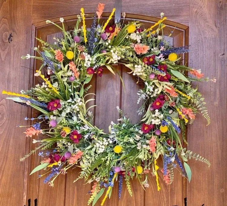 Handmade Texas Wildflower Wreath - Natural Decor