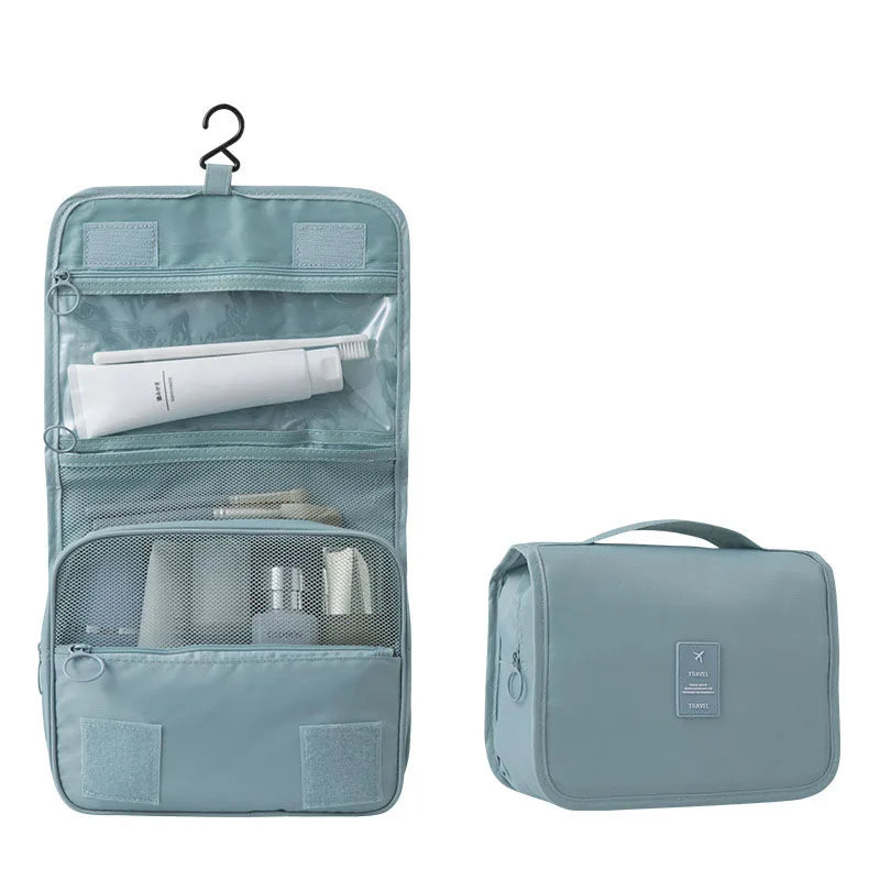 Hanging Toiletry Bag with 6 Compartments and Wet Pocket – Compact, Versatile and Water-Resistant Polyester