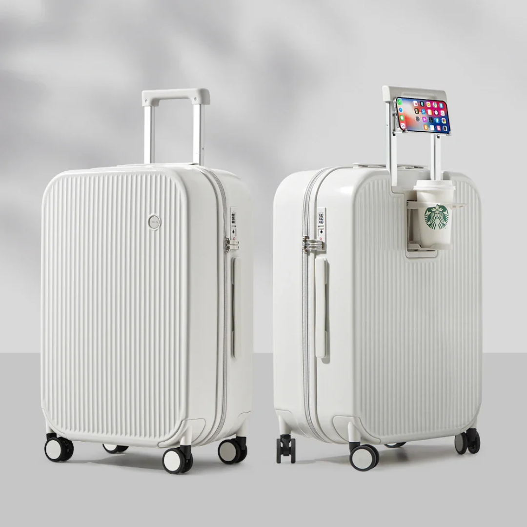Hardshell Suitcase with Cup Holder