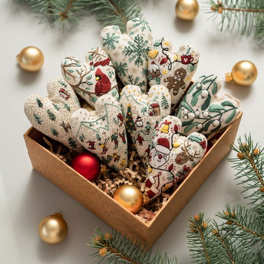 Heart Embroidery Set for Cosy Christmas Magic at Home