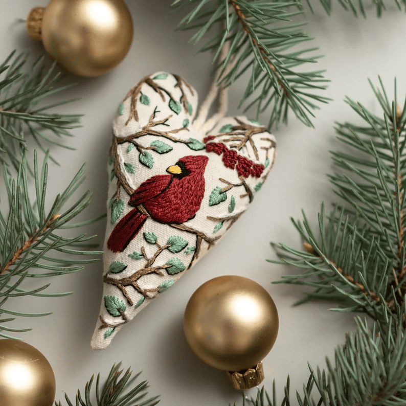 Heart Embroidery Set for Cosy Christmas Magic at Home