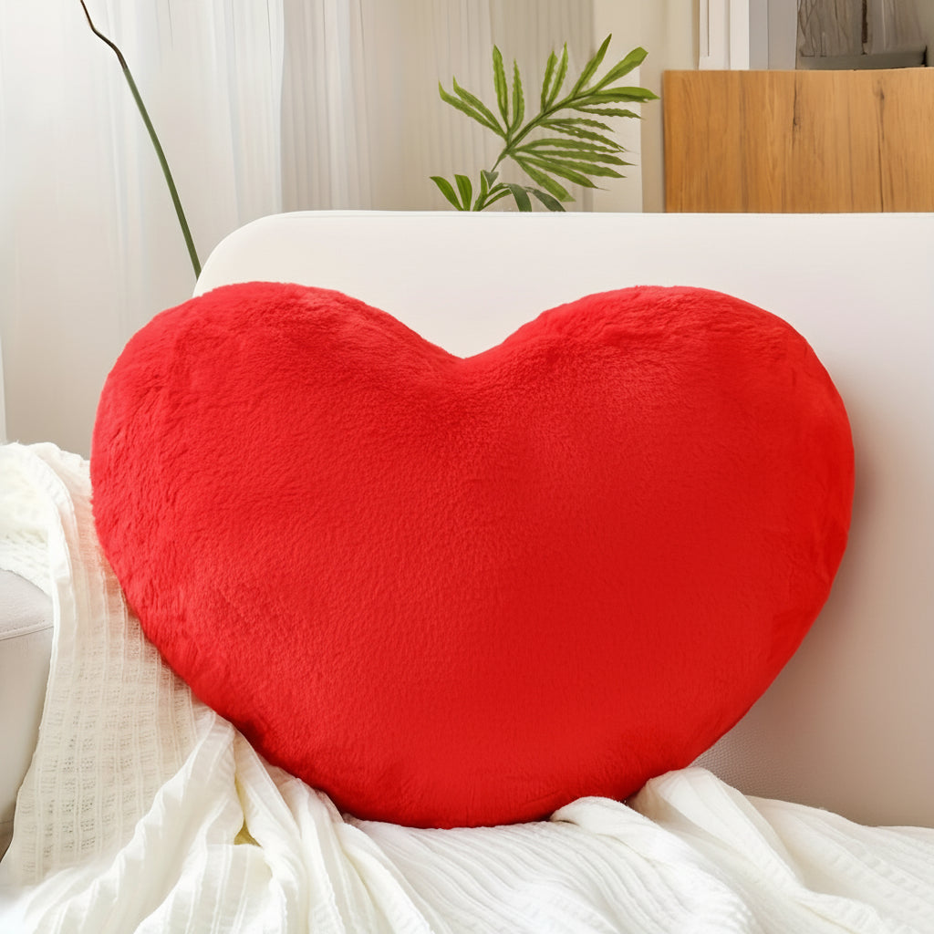 Heart-Shaped Plush Decorative Sofa Throw Pillow