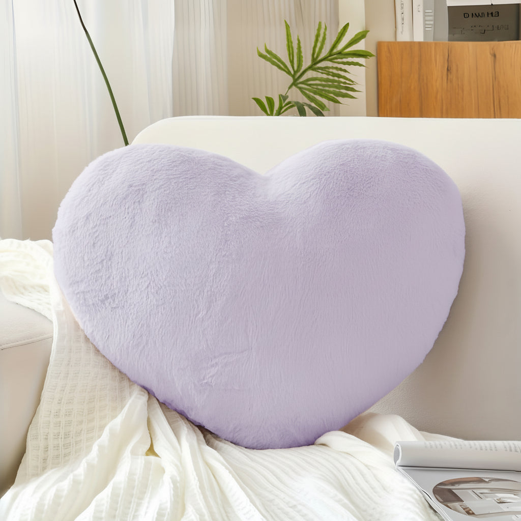 Heart-Shaped Plush Decorative Sofa Throw Pillow