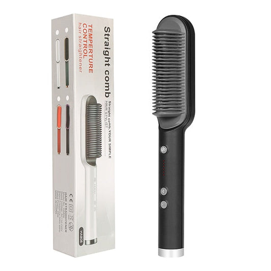 Heated Hair Straightener Brush and Comb