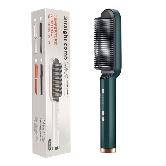 Heated Hair Straightener Brush and Comb