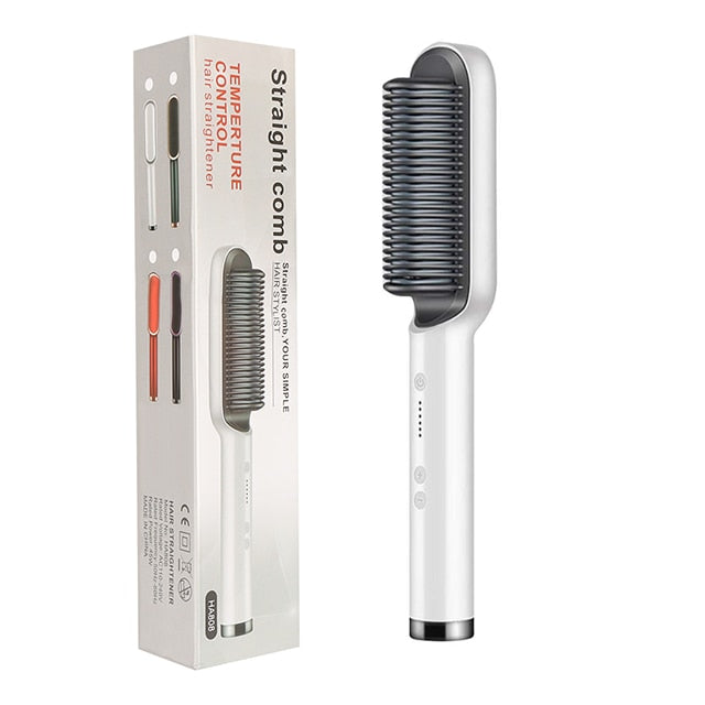 Heated Hair Straightener Brush and Comb