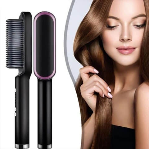 Heated Hair Straightener Brush and Comb