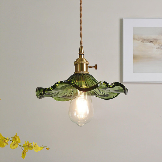 Hibiscus Flower Glass Pendant Light