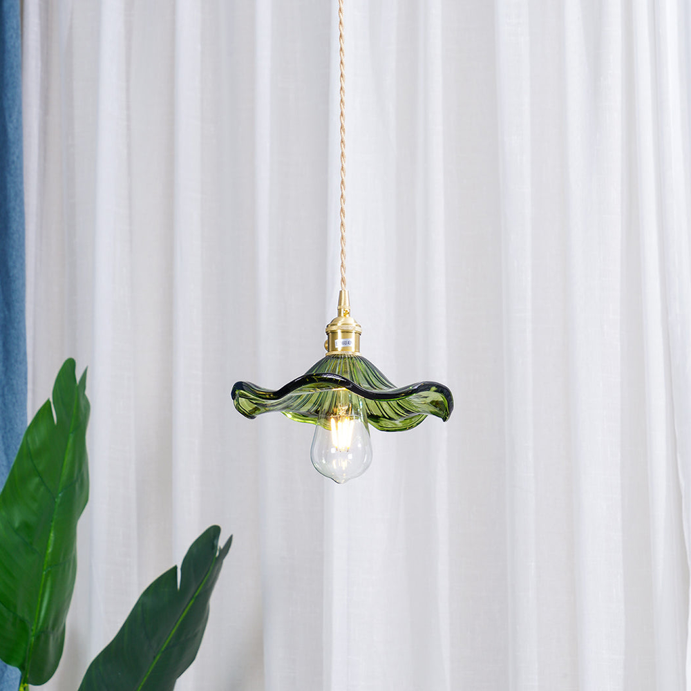 Hibiscus Flower Glass Pendant Light