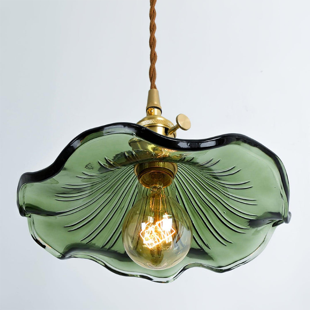 Hibiscus Flower Glass Pendant Light