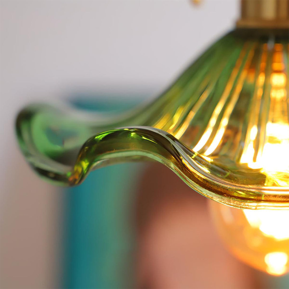 Hibiscus Flower Glass Pendant Light