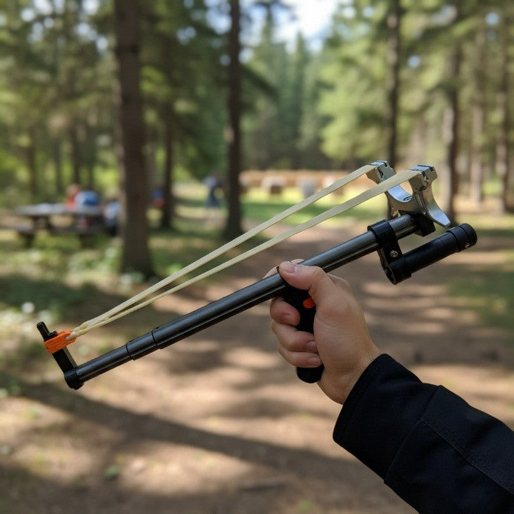 High-Power Telescopic Laser Slingshot