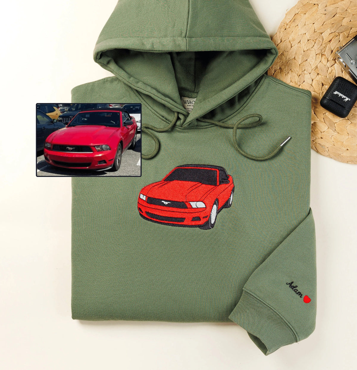His Favorite Car, Stylishly Embroidered