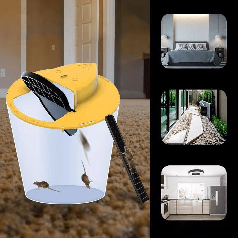 Humane Bucket Lid Mouse Trap with Safe Catch