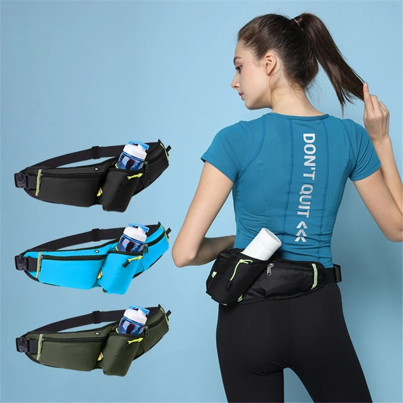 Hydration Running Belt – Waterproof Waist Pack with Bottle Holder & Storage Pockets
