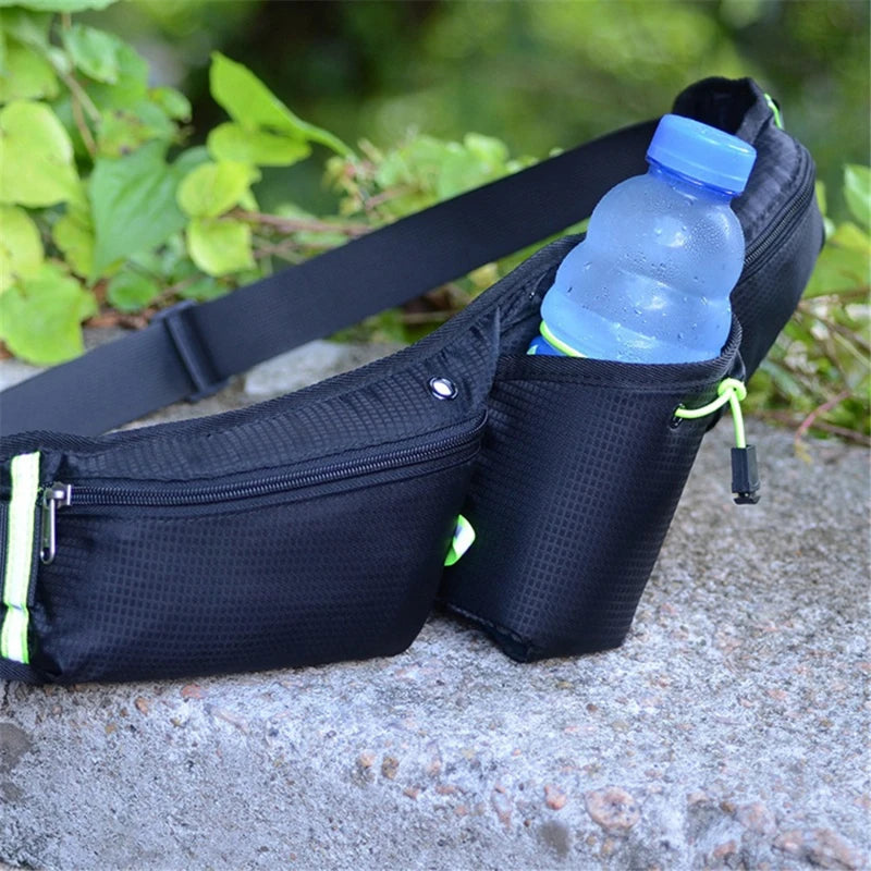 Hydration Running Belt – Waterproof Waist Pack with Bottle Holder & Storage Pockets