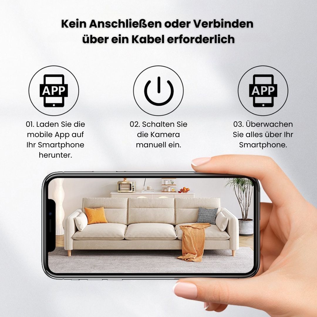 Indoor and Outdoor Security Camera | Wireless & Compact Mini Wi-Fi Camera with Live Streaming to Phone
