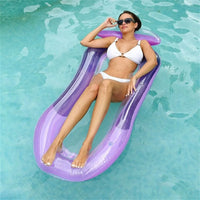 Inflatable Water Pool Lounger with Raised Headrest