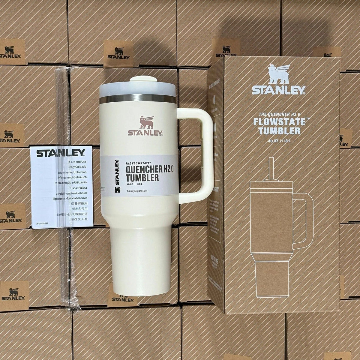 Insulated Stainless Steel Travel Mug with Handle and Straw - Leak-Proof