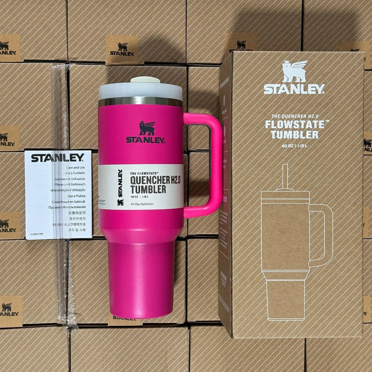 Insulated Stainless Steel Travel Mug with Handle and Straw - Leak-Proof