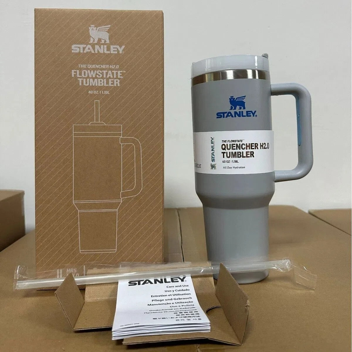 Insulated Stainless Steel Travel Mug with Handle and Straw - Leak-Proof