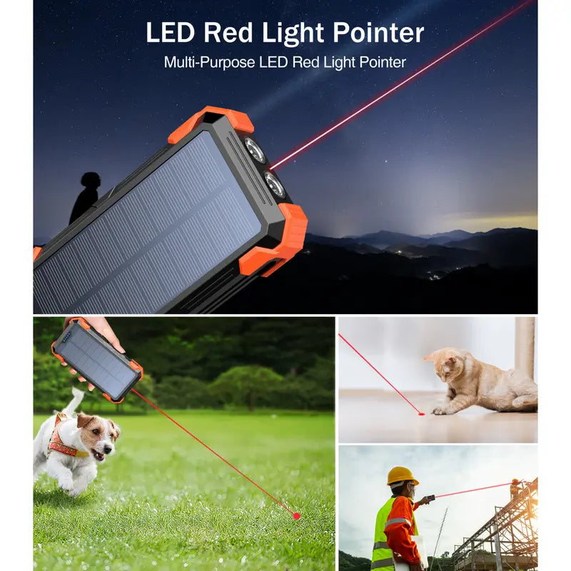 IPX4 Solar Power Bank Emergency Battery