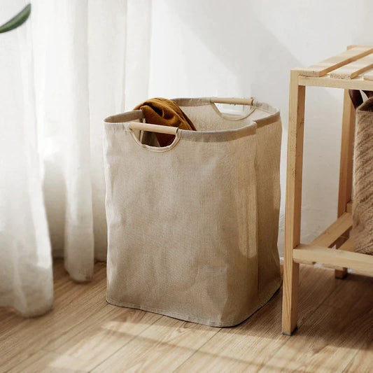 Japanese Cotton Linen Laundry Basket – Foldable Storage Basket