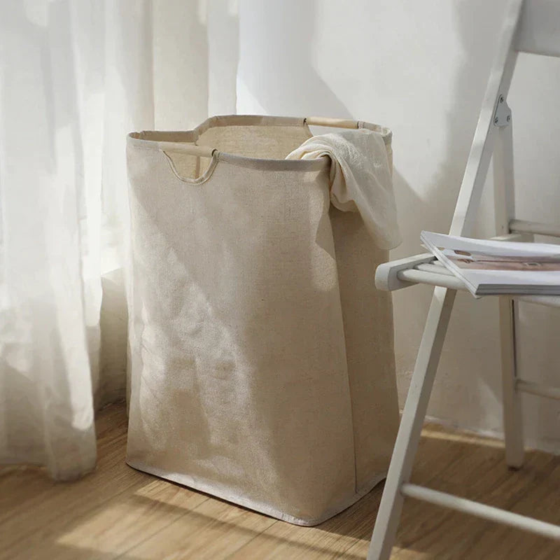 Japanese-Style Cotton Linen Laundry Basket