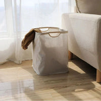 Japanese-Style Foldable Cotton Linen Laundry Basket