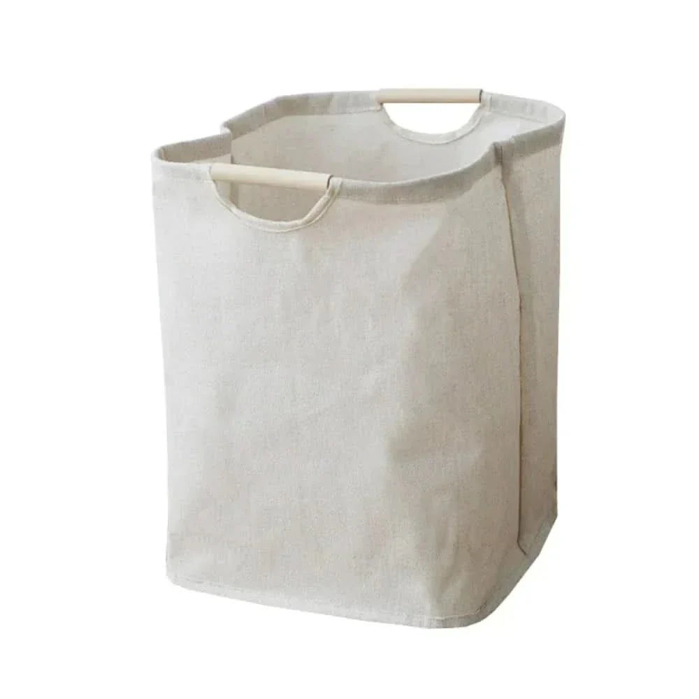 Japanese-Style Foldable Cotton Linen Laundry Basket