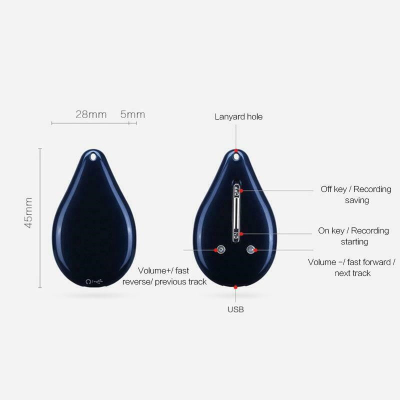 Keychain Voice Recorder with 100-Hour Memory – Portable and Discreet
