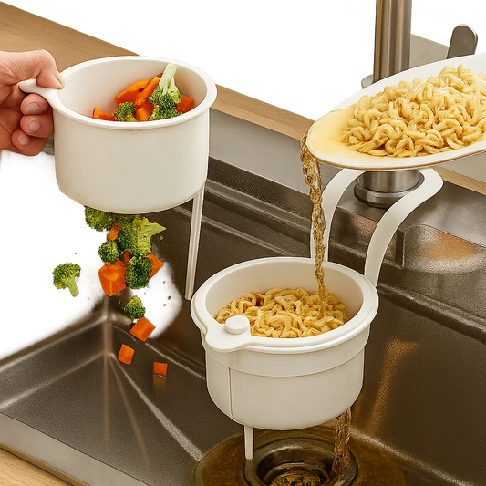 Kitchen Sink Drain Basket with Odor Control and Easy Waste Disposal