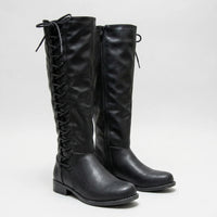Knee-High Side Lace-Up Boots