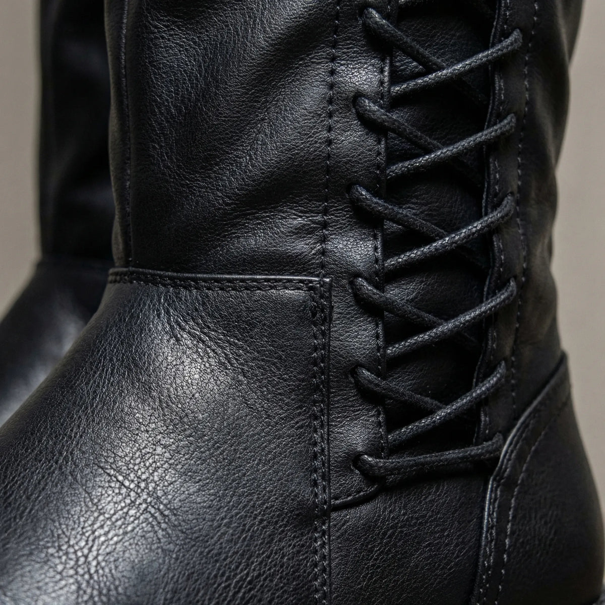 Knee-High Side Lace-Up Boots