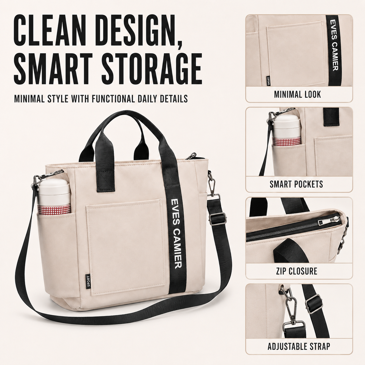 Large-Capacity Casual Tote Bag