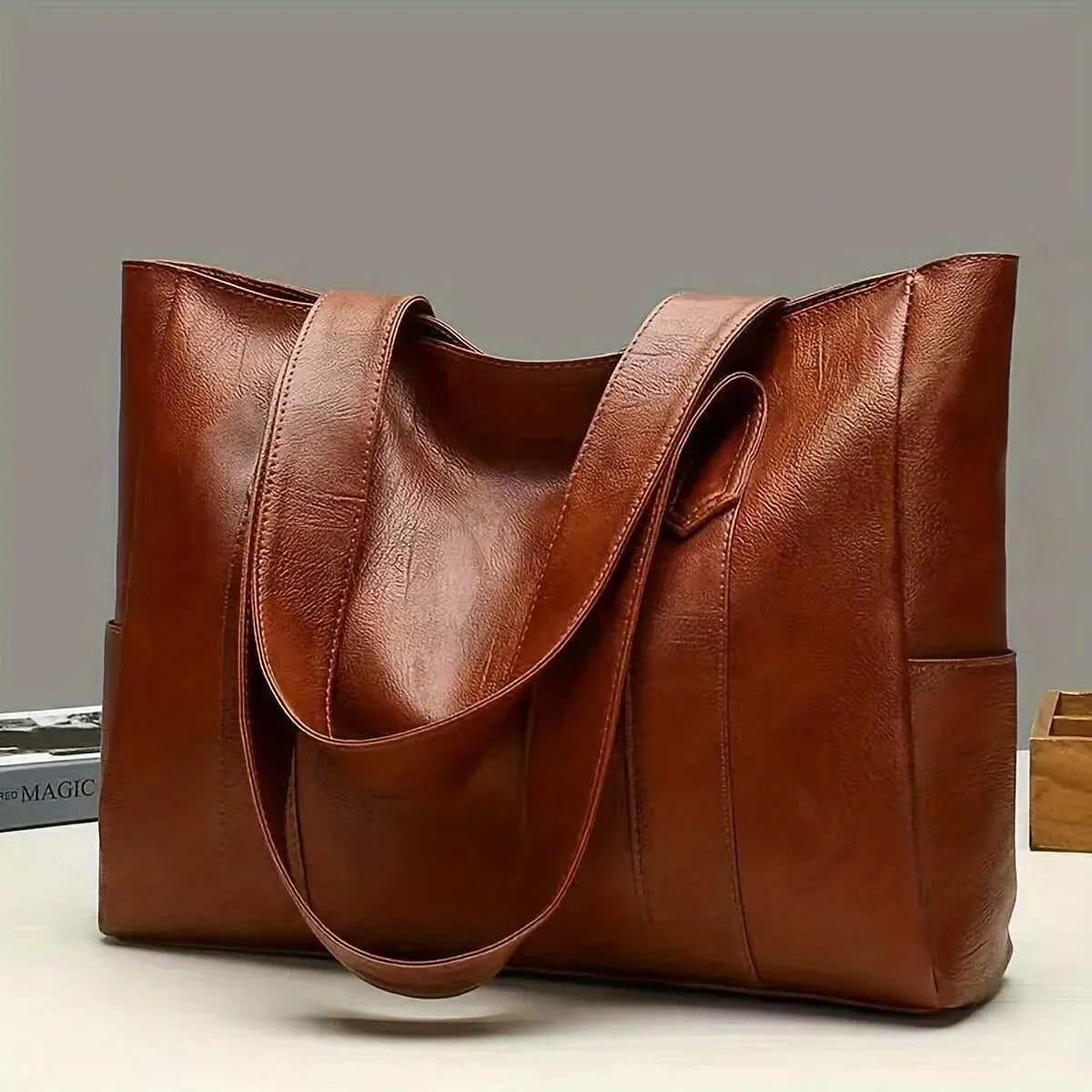Large-Capacity Vintage Tote Bag