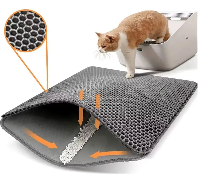 Large Waterproof Non-Slip Cat Litter Mat