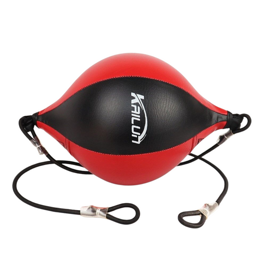 Leather Boxing Double End Speed Bag Trainer with Adjustable Height (25 cm)