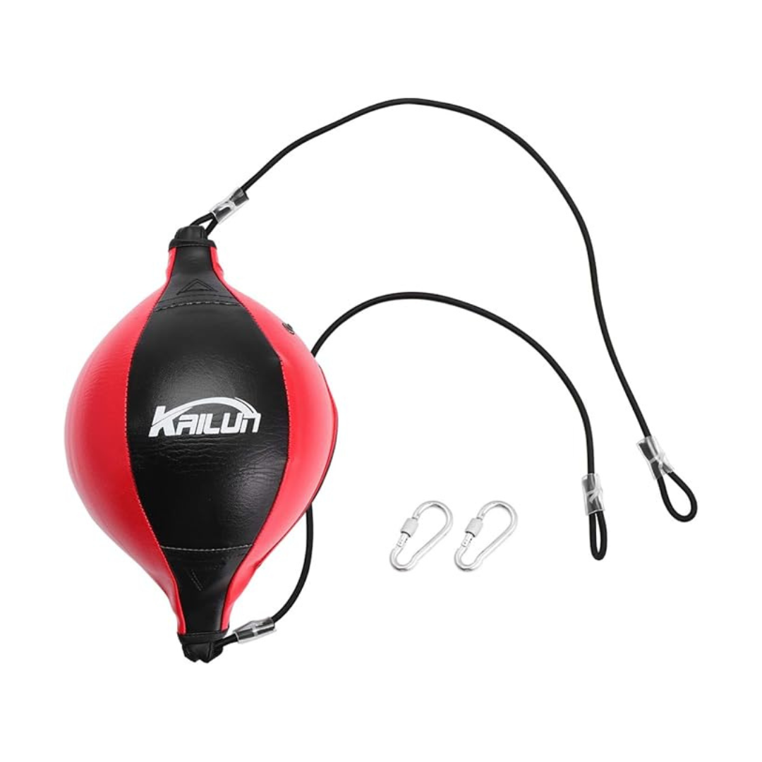 Leather Boxing Double End Speed Bag Trainer with Adjustable Height (25 cm)