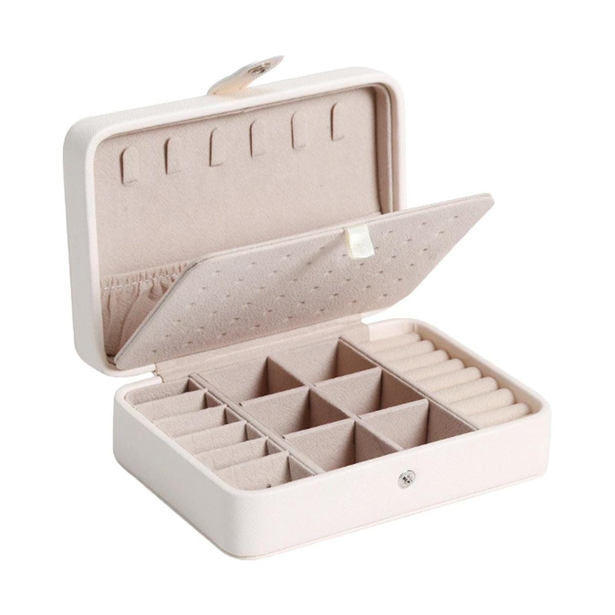 Leather Jewelry Box with Flap Lid - Luxurious Storage
