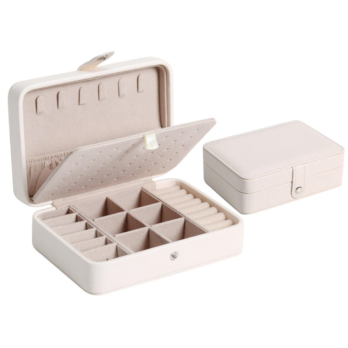 Leather Jewelry Box with Flap Lid - Luxurious Storage