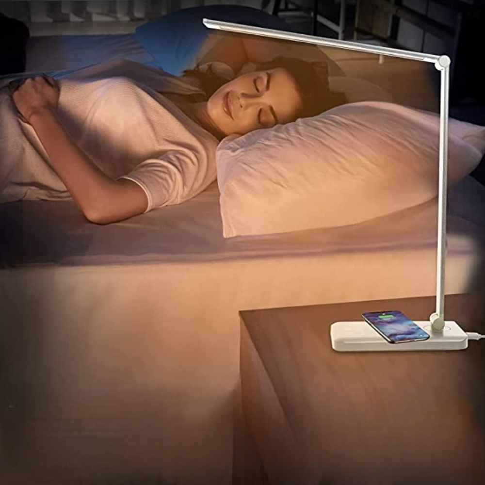 LED Desk Lamp with USB Charging Port, 5 Lighting Modes and Brightness Levels