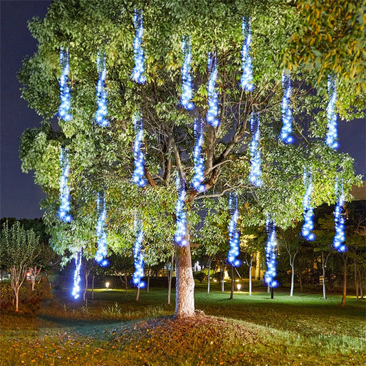 LED Meteor Shower Rain Lights – Multicolor Outdoor String Lighting for Garden Decoration