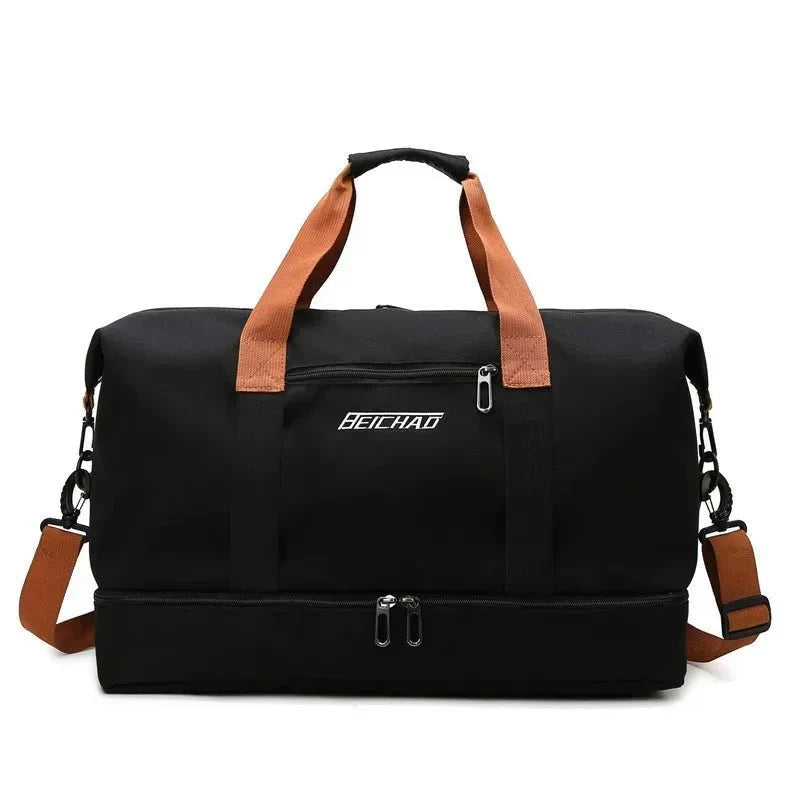Lightweight Gym & Travel Duffel Bag with Shoe Compartment and Wet-Dry Separation