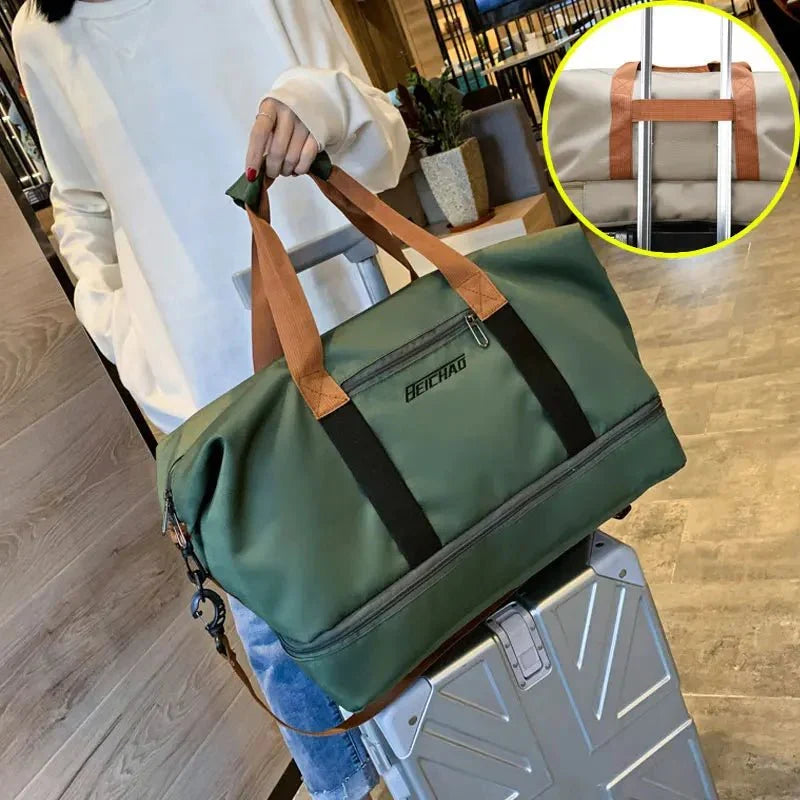 Lightweight Gym & Travel Duffel Bag with Shoe Compartment and Wet-Dry Separation