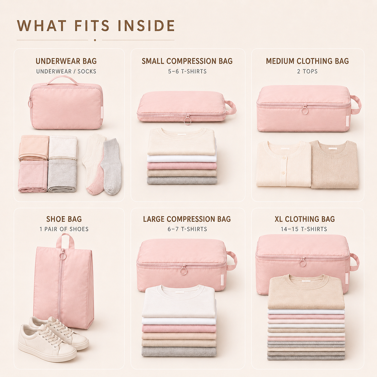 Lightweight Polyester Packing Cubes